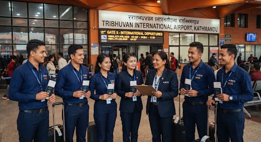 Workers preparing for overseas deployment