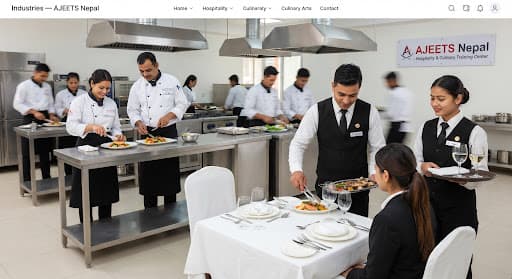 Hospitality candidates practicing professional food service